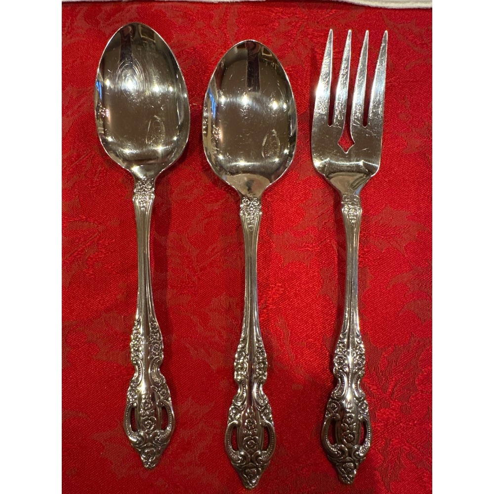 Vintage Oneida Oneida RENOIR - PEMBROOKE SSS Stainless Serving Spoons and Fork